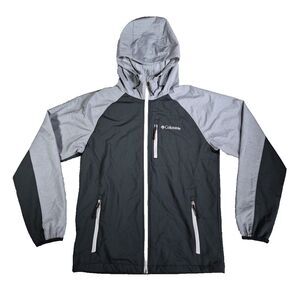 Columbia Hooded Windbreaker Jacket Men´s Size Small Color Block Full Zip